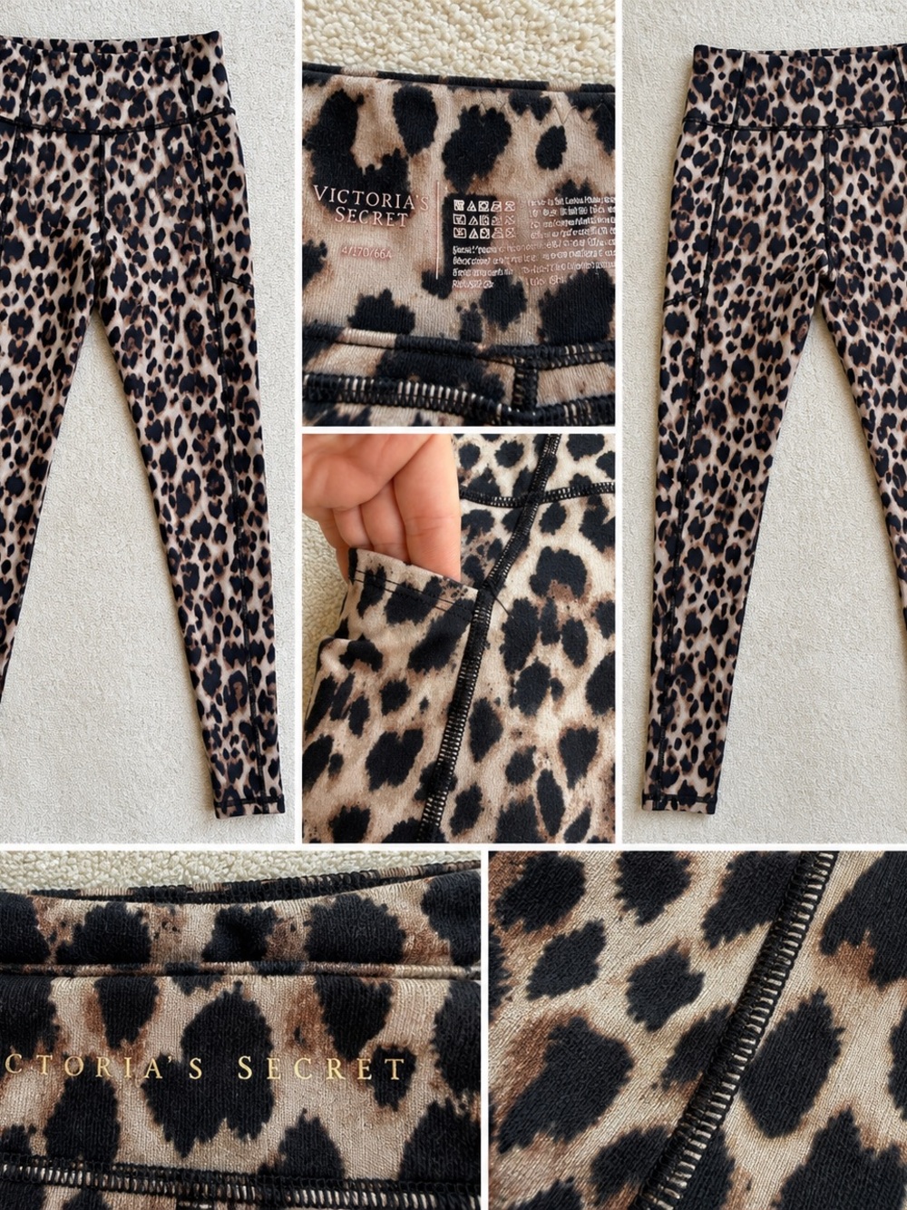 Victoria’s Secret Sport Leopard Print Cropped Leggings Women’s Small